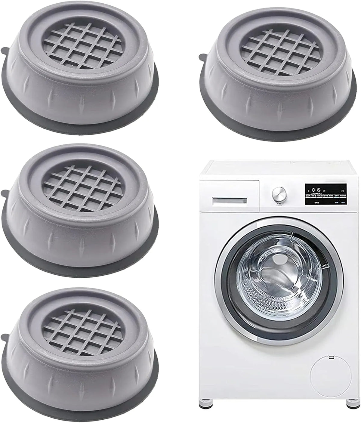 Pied Anti Vibration Machine a Laver Patins, Coussinets de Machine à Laver, Pieds de Machine à Laver, set de 4 Amortisseurs Anti-Vibrations - SQES