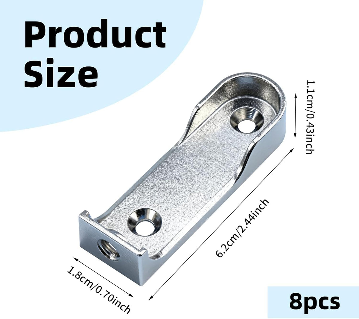 Support Tube Rideau Latéral GM Nickle RF183 (2 pièces)