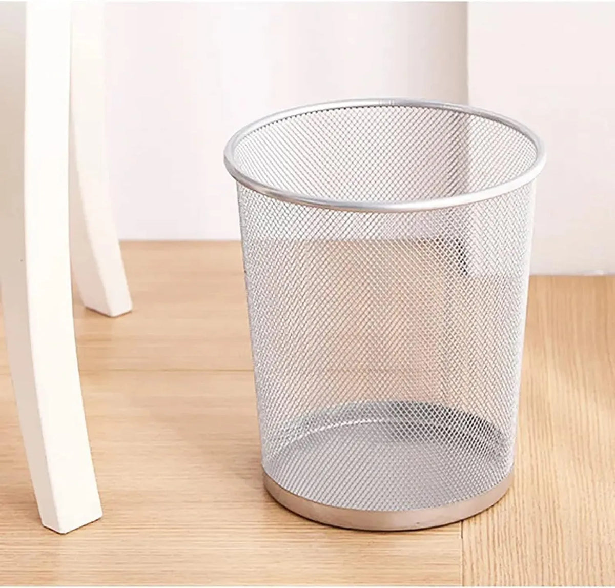 Corbeille à Papier Métallique GRIS de bureau, Cuisine, Salle de Bain. - SQES