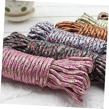 Fil De Séchage en Nylon 20m, Corde à Linge en Plein Air, Corde en Nylon Tressé, Corde Résistante Aux Intempéries, Corde De Camping Voyage, Vêtements, Résistant Aux Intempéries - SQES