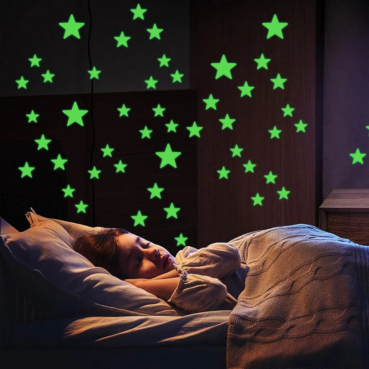 Etoiles lumineux fluorescent - Étoiles phosphorescentes - 36 autocollantes - SQES