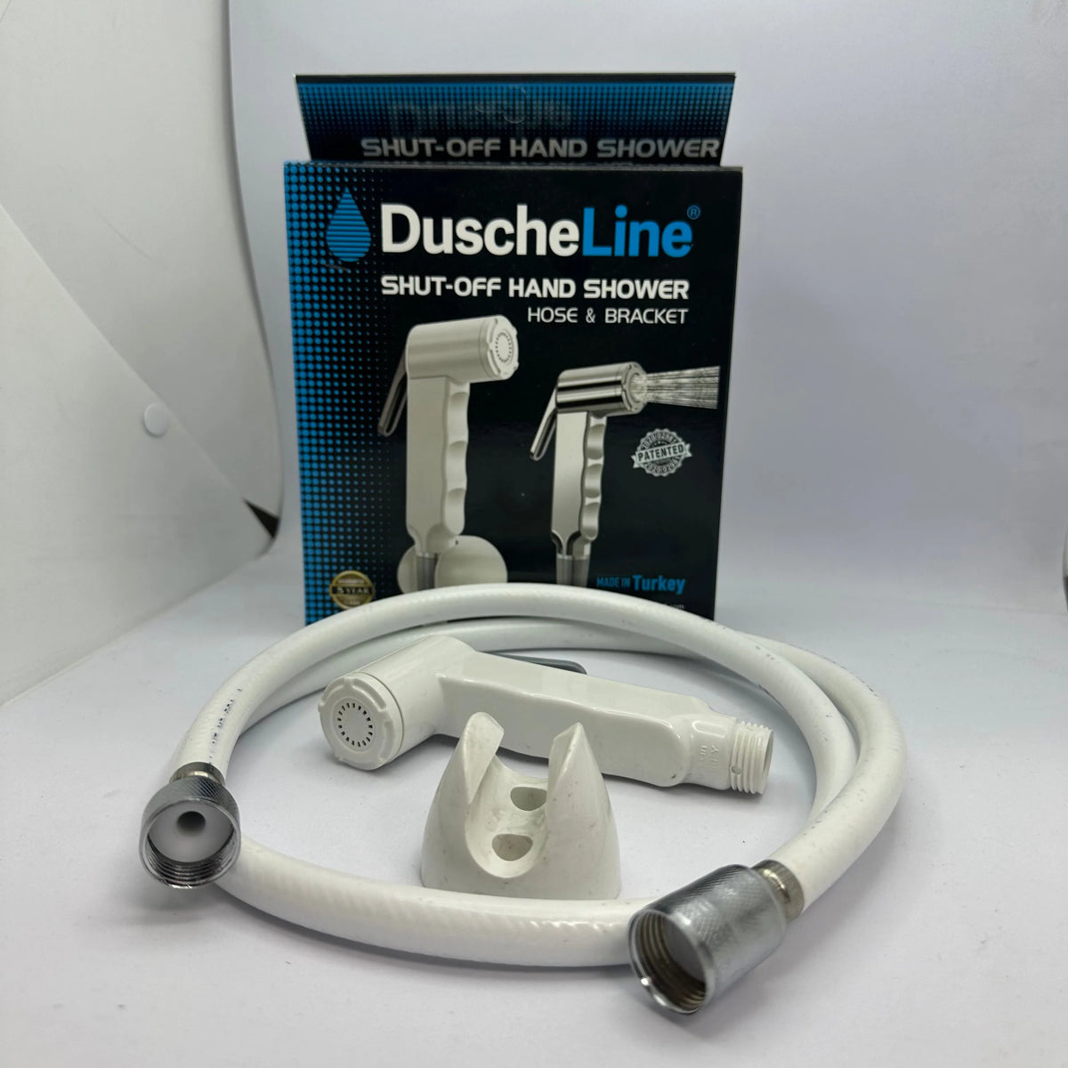 Kit flexible de toilette avec douchette et support, blanc - SQES