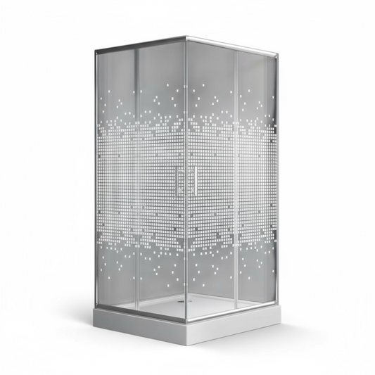 Cabine de douche carré 90/90/190 chromé