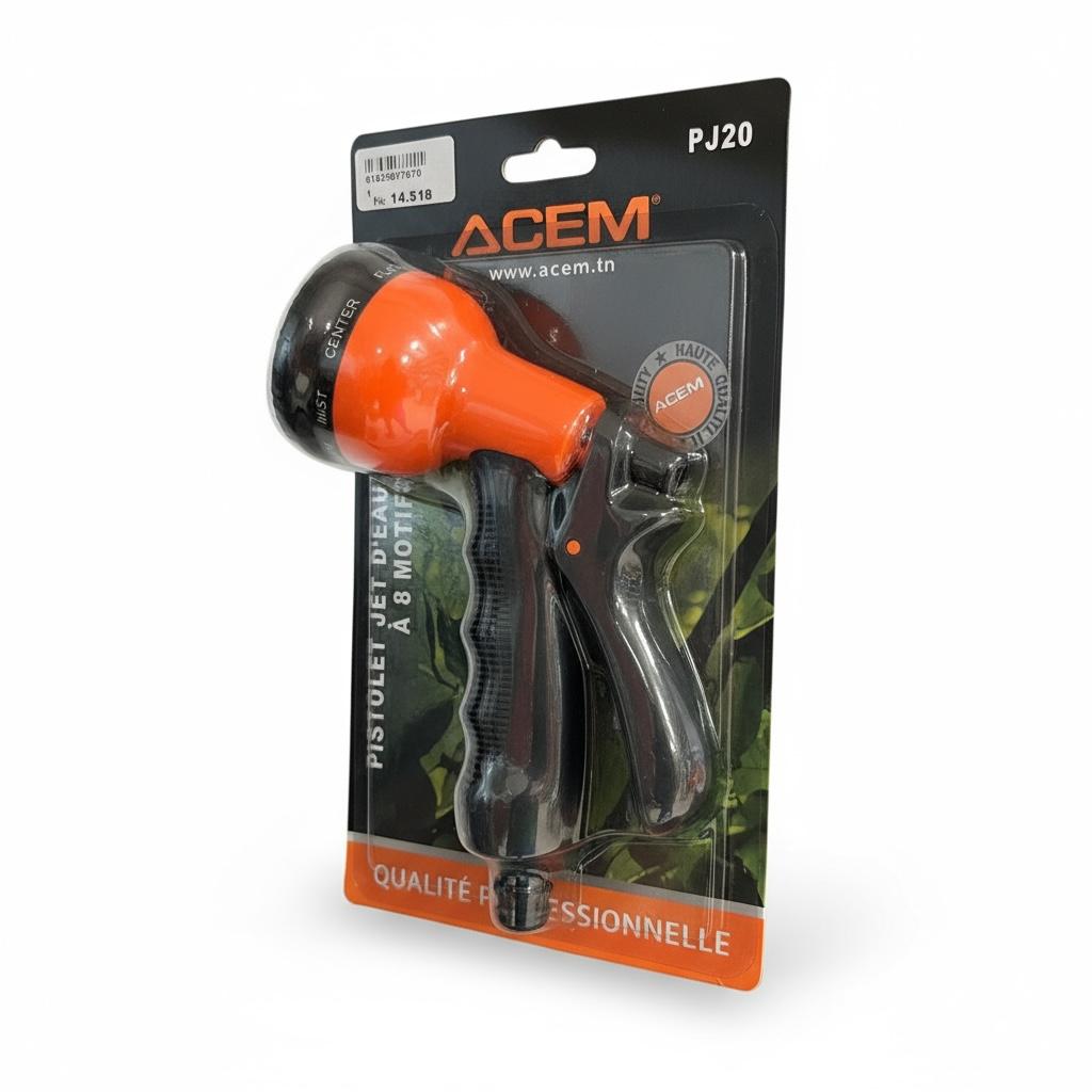 Pistolet d'Arrosage 8 Motifs ACEM - Jet Réglable Multi-Usage pour Jardin
