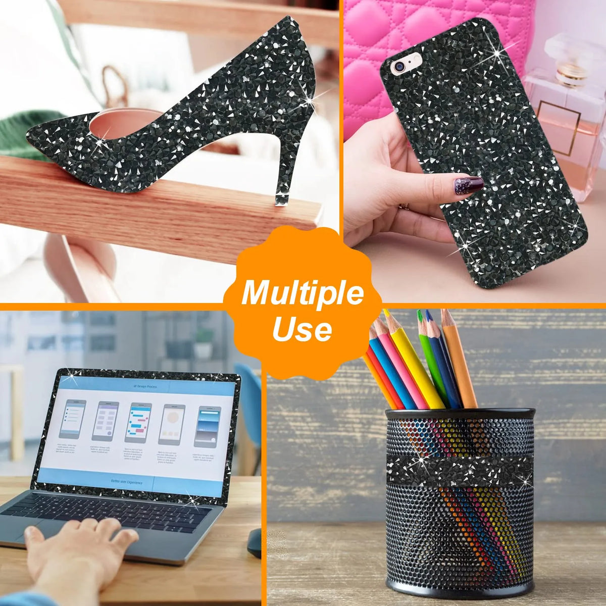 BOSS TAPE 3M Ruban de strass adhésif NOIR 24mmx400mm - SQES