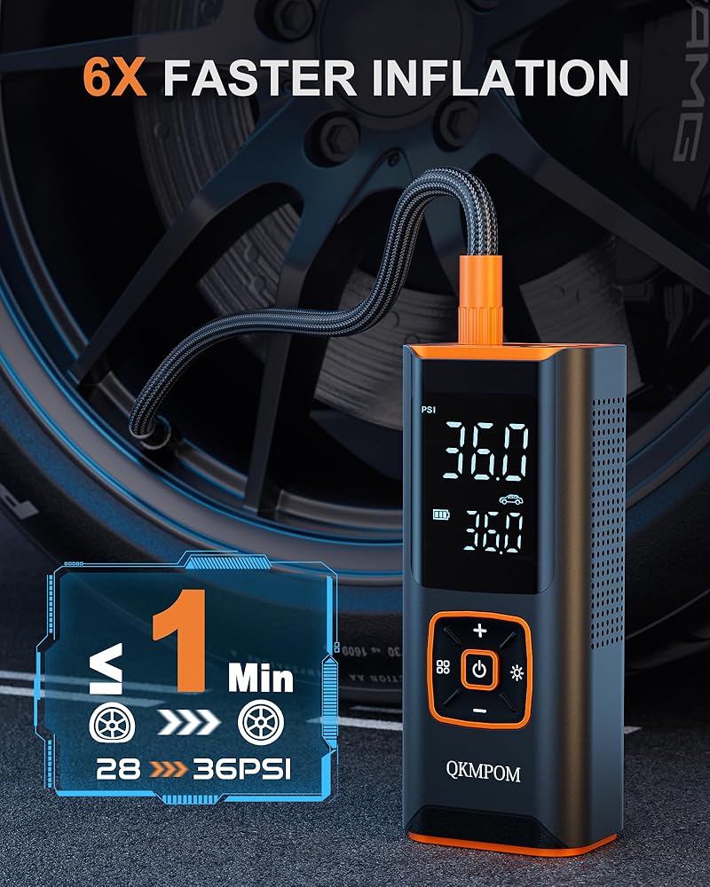 Compresseur Air Portable 180 PSI - Gonfleur Pneu Sans Fil - 50W