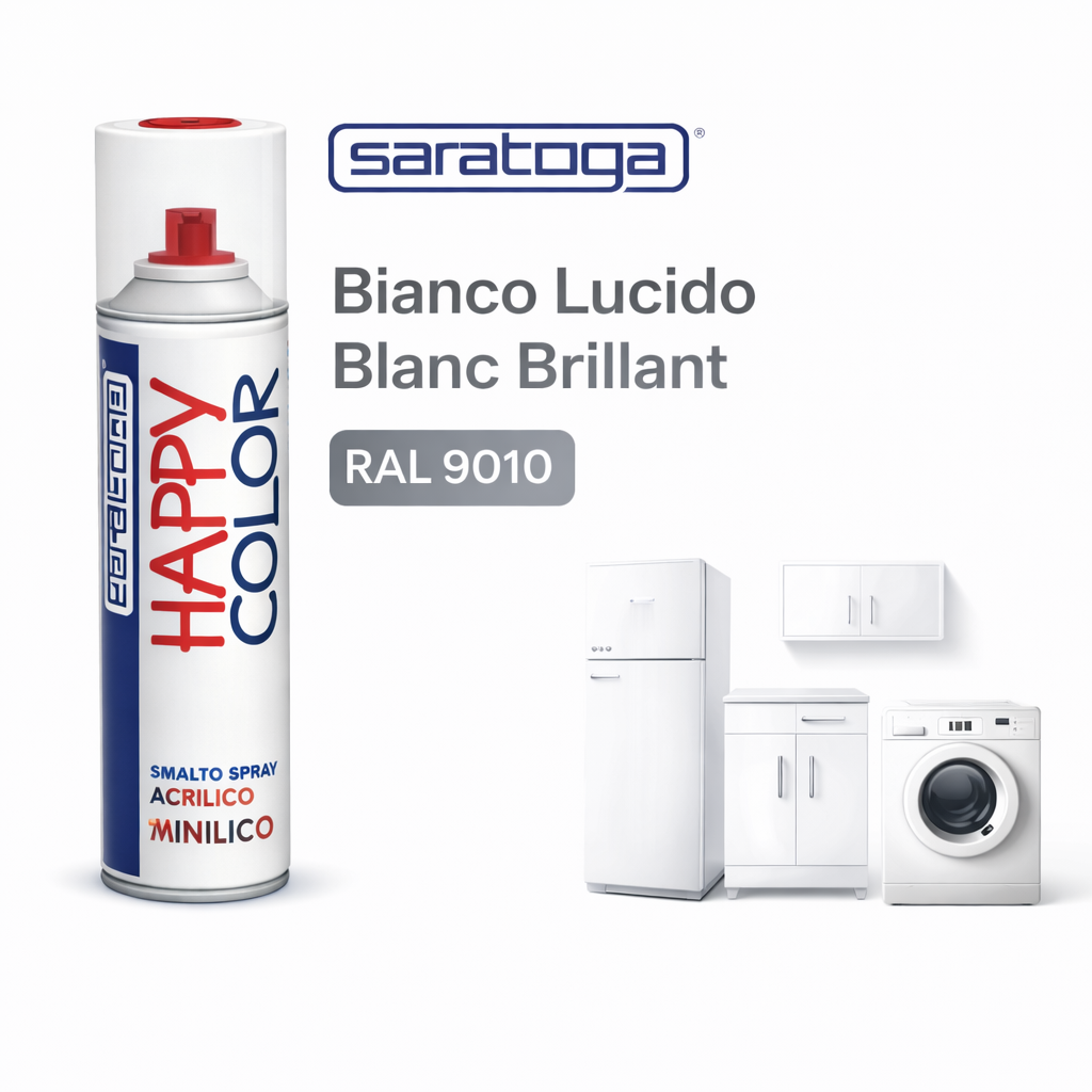 Spray Happy Color Blanc Brillant Extra 400ml Réf.150.002 - Saratoga
