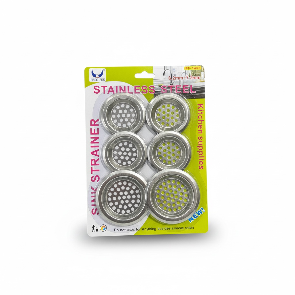 Filtre Grille Bonde pour Évier Lavabo Baignoire en Acier Inoxydable - Lot de 6