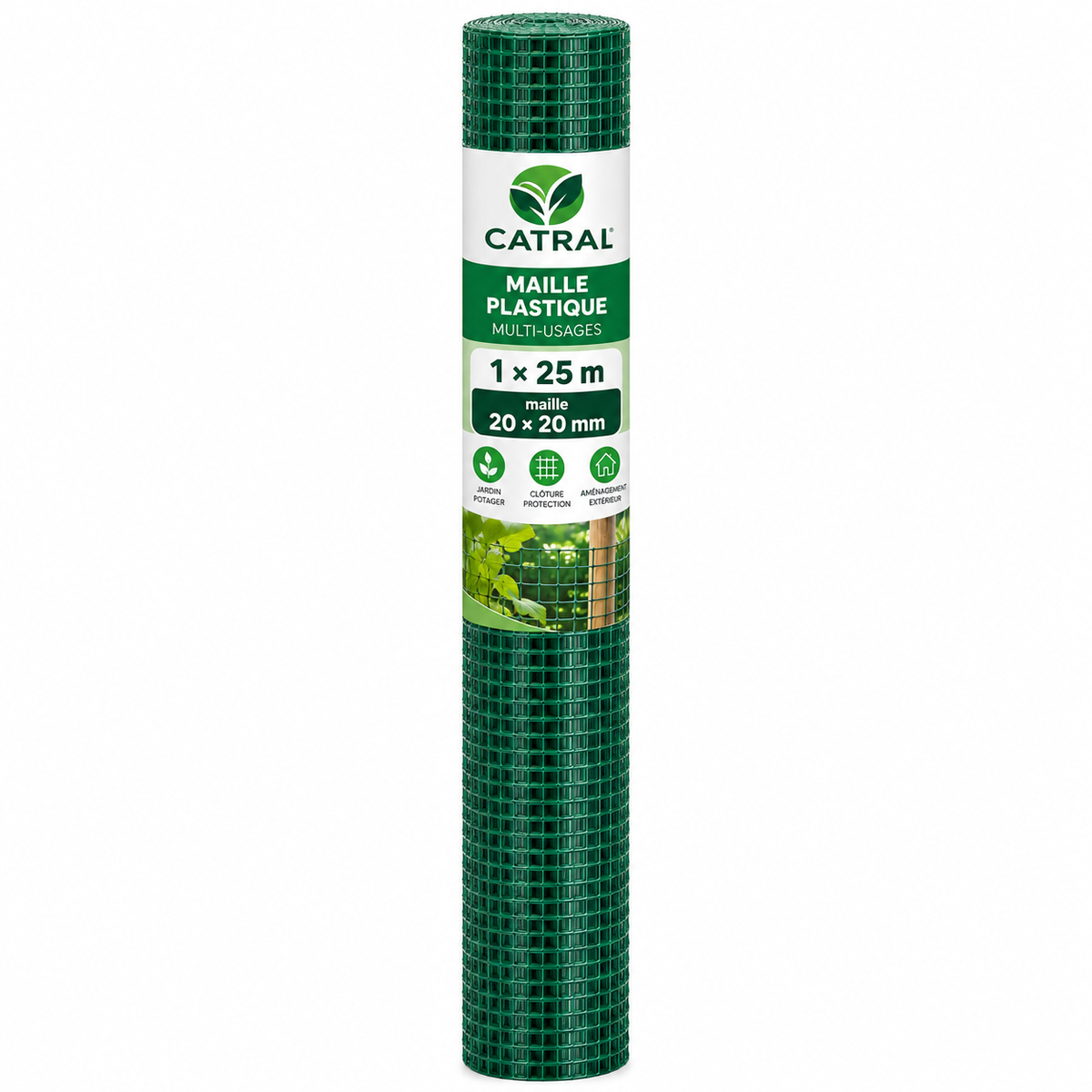 Grillage Plastique Carré CATRAL – 1 × 25 m, Maille 20 × 20 mm