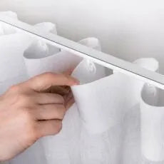 Store a vague - Tringle support rideau wave - Aluminium blanc avec accessoires - SQES