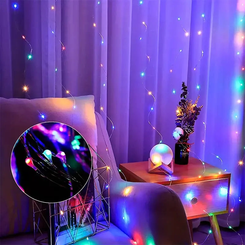 Guirlande Lumineuse Multicolore USB 10M 100 LEDs – 12 Modes et 12 Couleurs avec Télécommande – IP44 Étanche - SQES