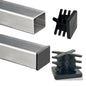 Embout carré pour Pied de meuble - 20 pcs 20mmx20mm NOIR - SQES