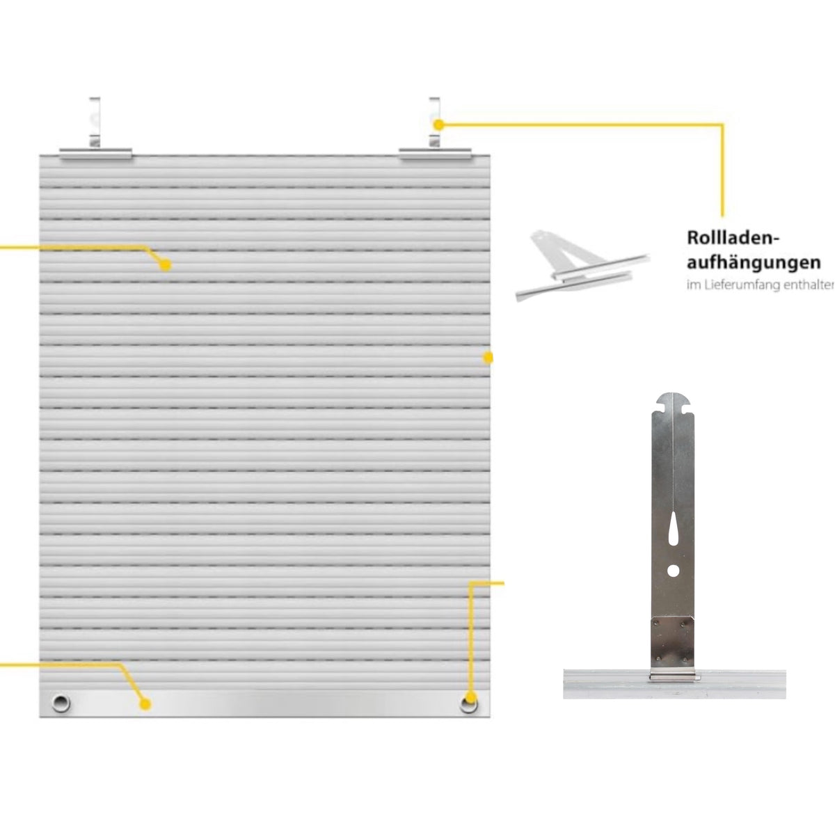 Tirante double - Attache Volet Roulant Aluminium Acier Inoxydable Crochet Unique
