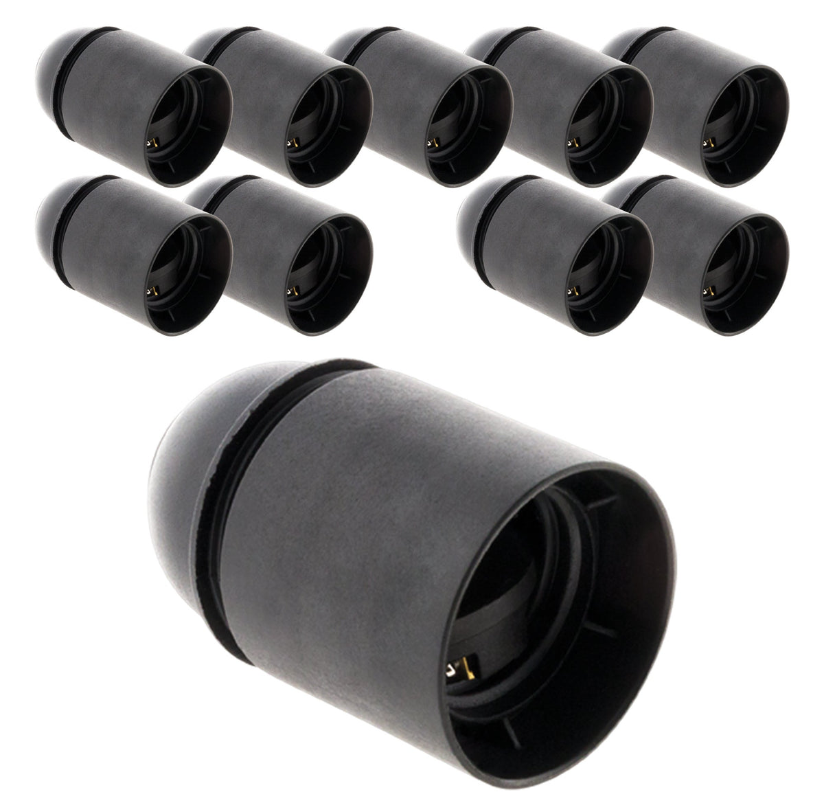 Douille Lisse E27 Noire - Support Ampoule Standard