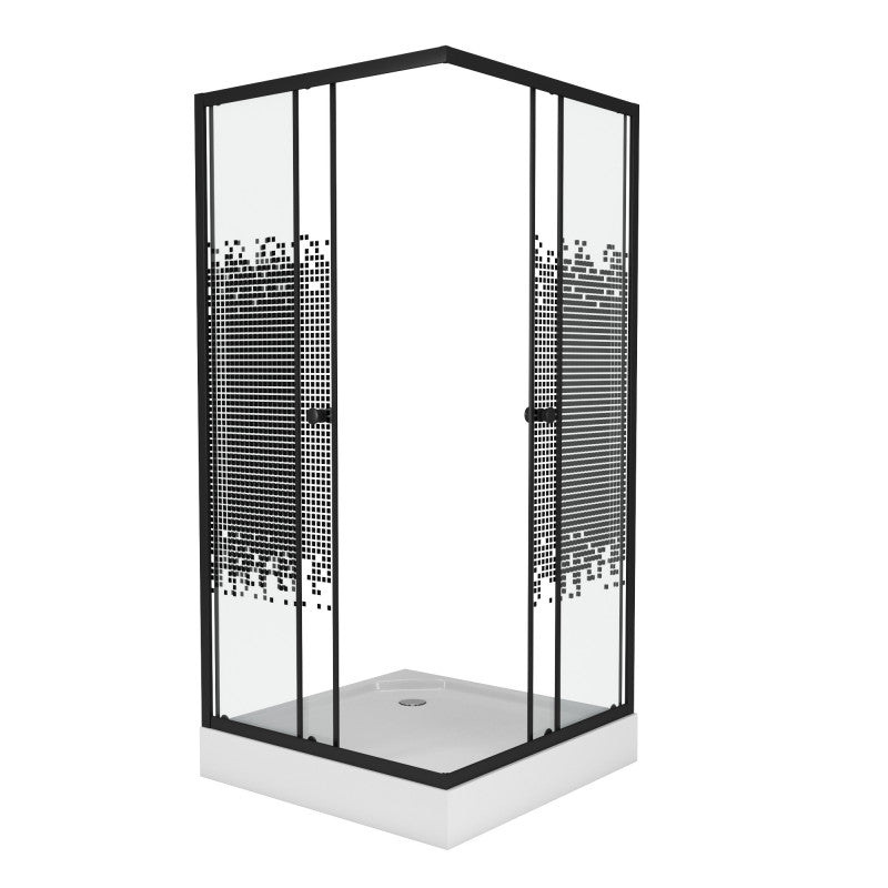 Cabine de douche carré 90/90/190 Noir