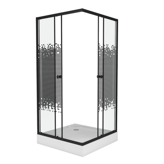 Cabine de douche carré 90/90/190 Noir