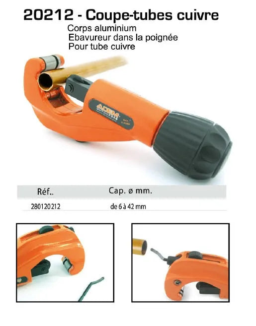 ACEM Coupe tube - Pour cuivre - Corps aluminium - 6-42 MM - SQES