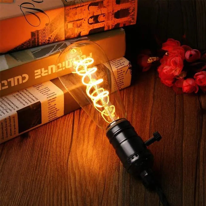 Ampoule LED Filament spiral- Vintage - E27 4W - 2000K - ST64 - SQES