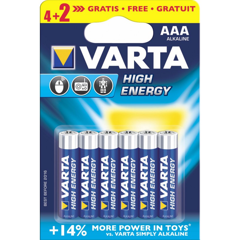 VARTA Pile Longlife Power AAA LR03 PACK 4+2 High Energy