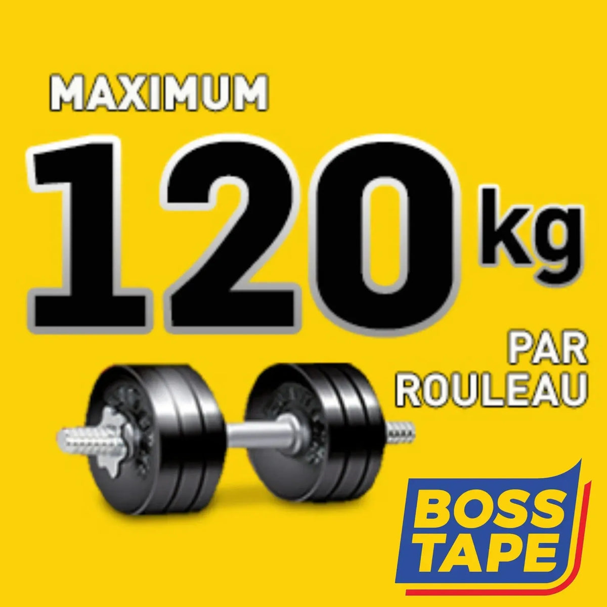 BOSS TAPE Double Face acrylique transparent 120kg 18mmx3m - SQES