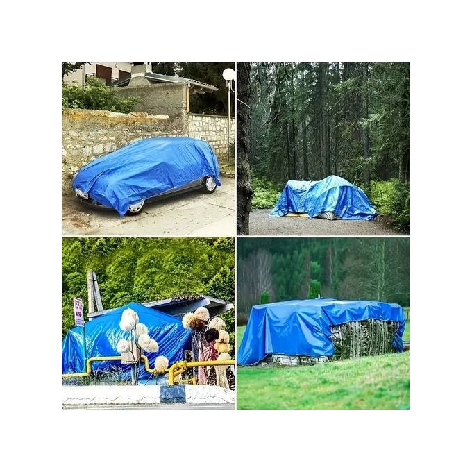 Bache de protection Multiusages PE Polyéthylène BLEU 6x12m WADFOW