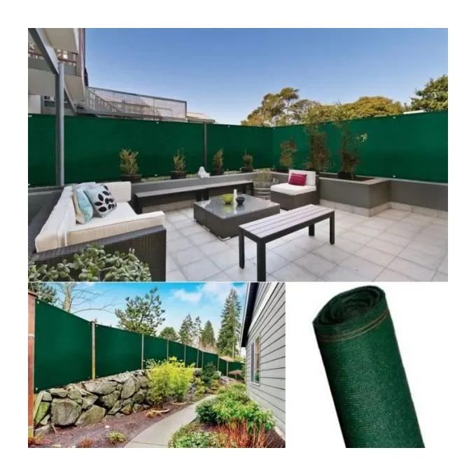 Brise Vue - Vert - tissé 80% occultant - 1x10 m - Protection Solaire - SQES