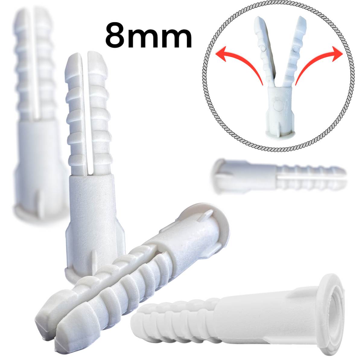 Cheville Plastique en PEHD – Résistance Maximale pour Fixations Solides 8mm