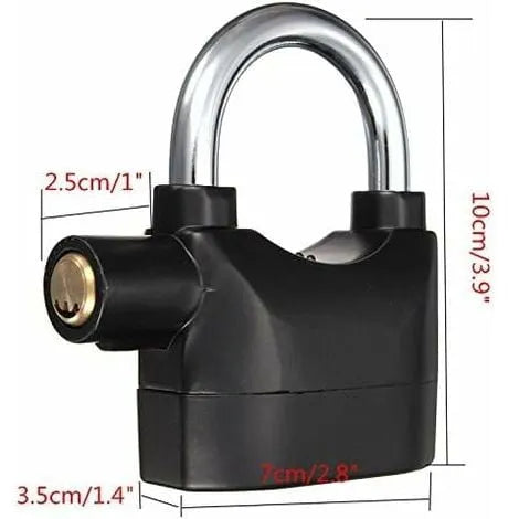 Cadenas alarme anti vol 110 dB, 9,8 x 7,1 x 3,35 cm, noir - SQES