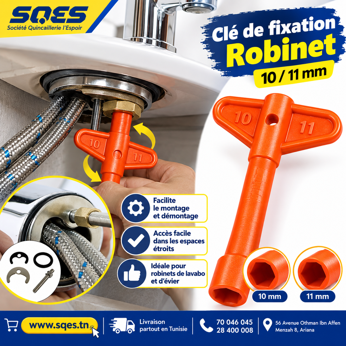 Clé de fixation de robinet 10/11 mm – SEP