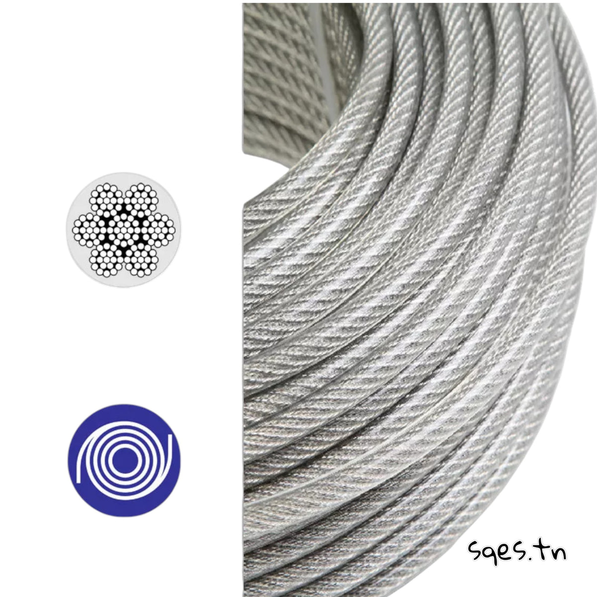 Cable en Acier Plastifié –  Rouleau 300 m
