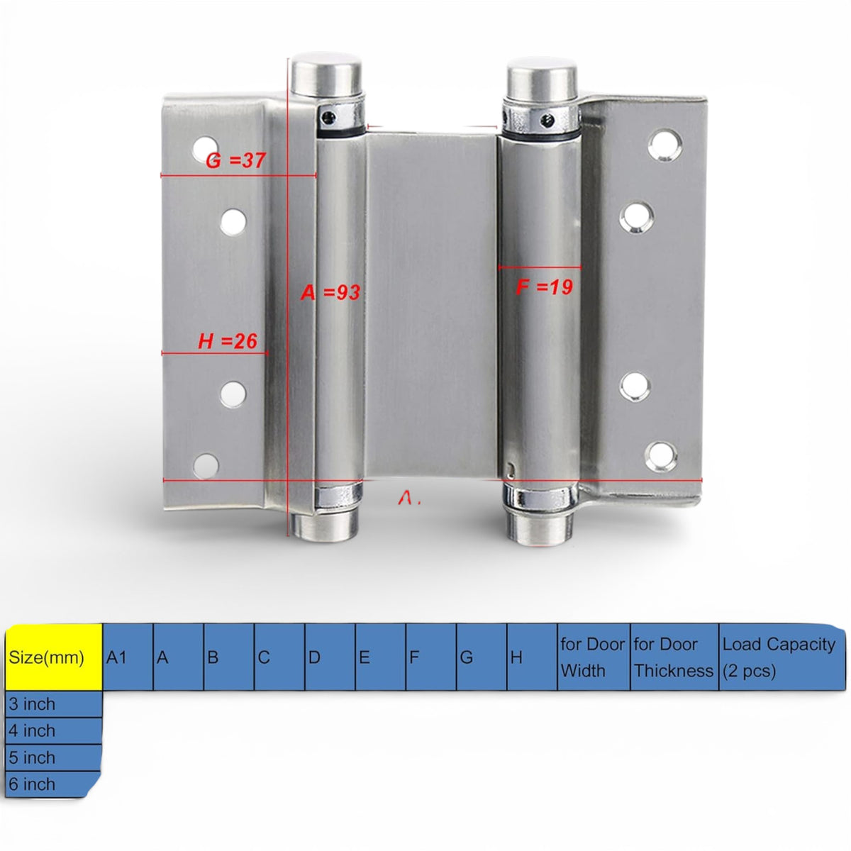 Charnière Inox Double Action Va-et-Vient