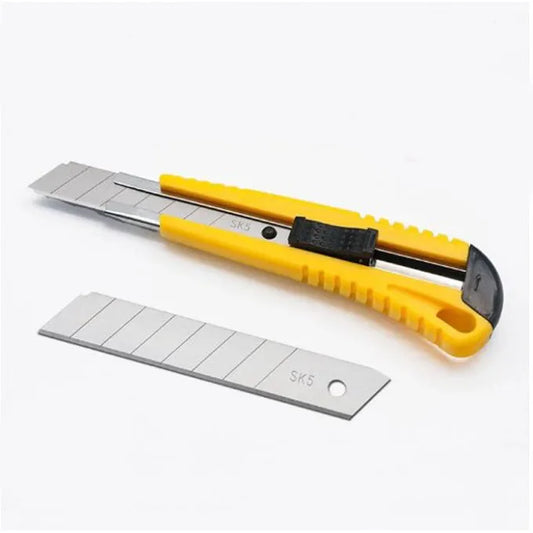 Couteau Rétractable 18mm - 5 lames gratuites - Cutter - Porte-lame - SQES