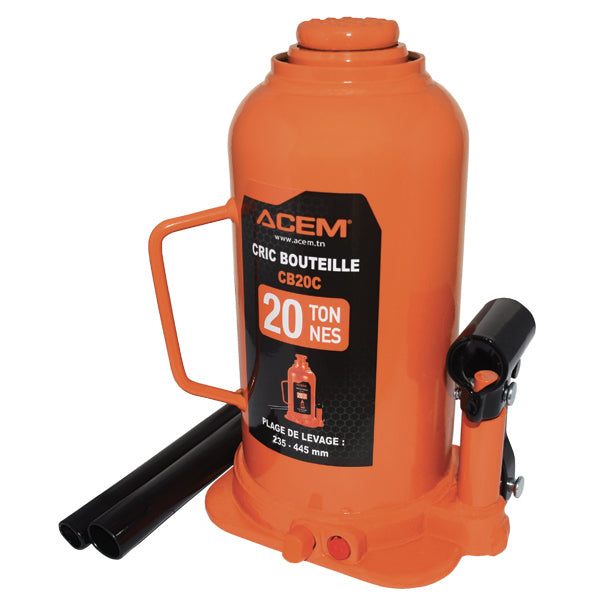 Cric Bouteille Hydraulique ACEM® 20T - Très Haute Capacité - 235mm