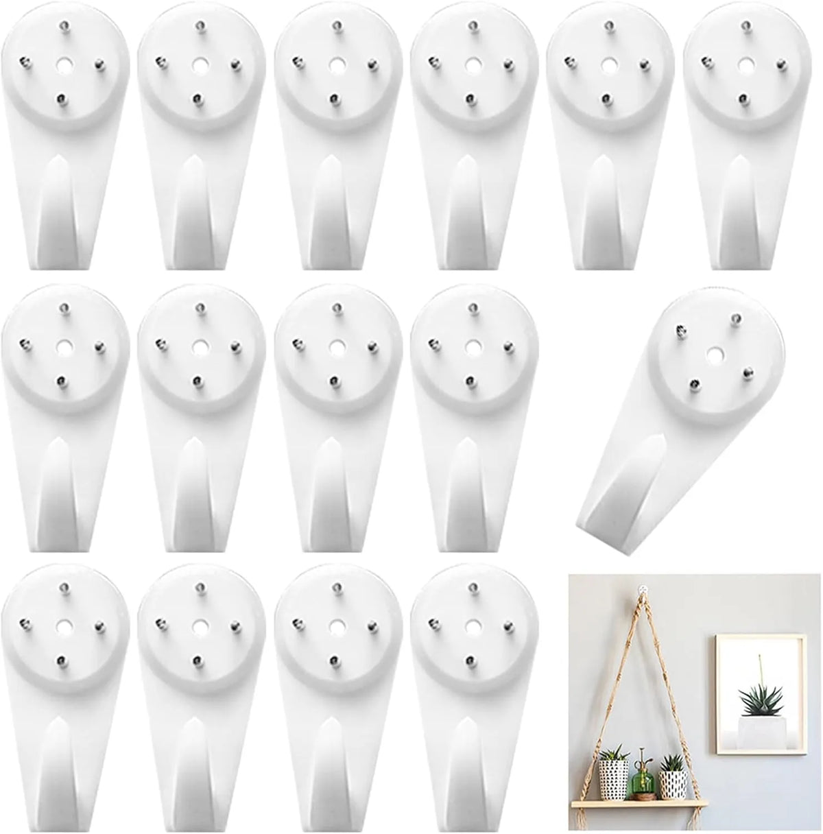 Crochets pour Tableaux Spécial Béton , Blanc , 3cm - crochet mural - SQES