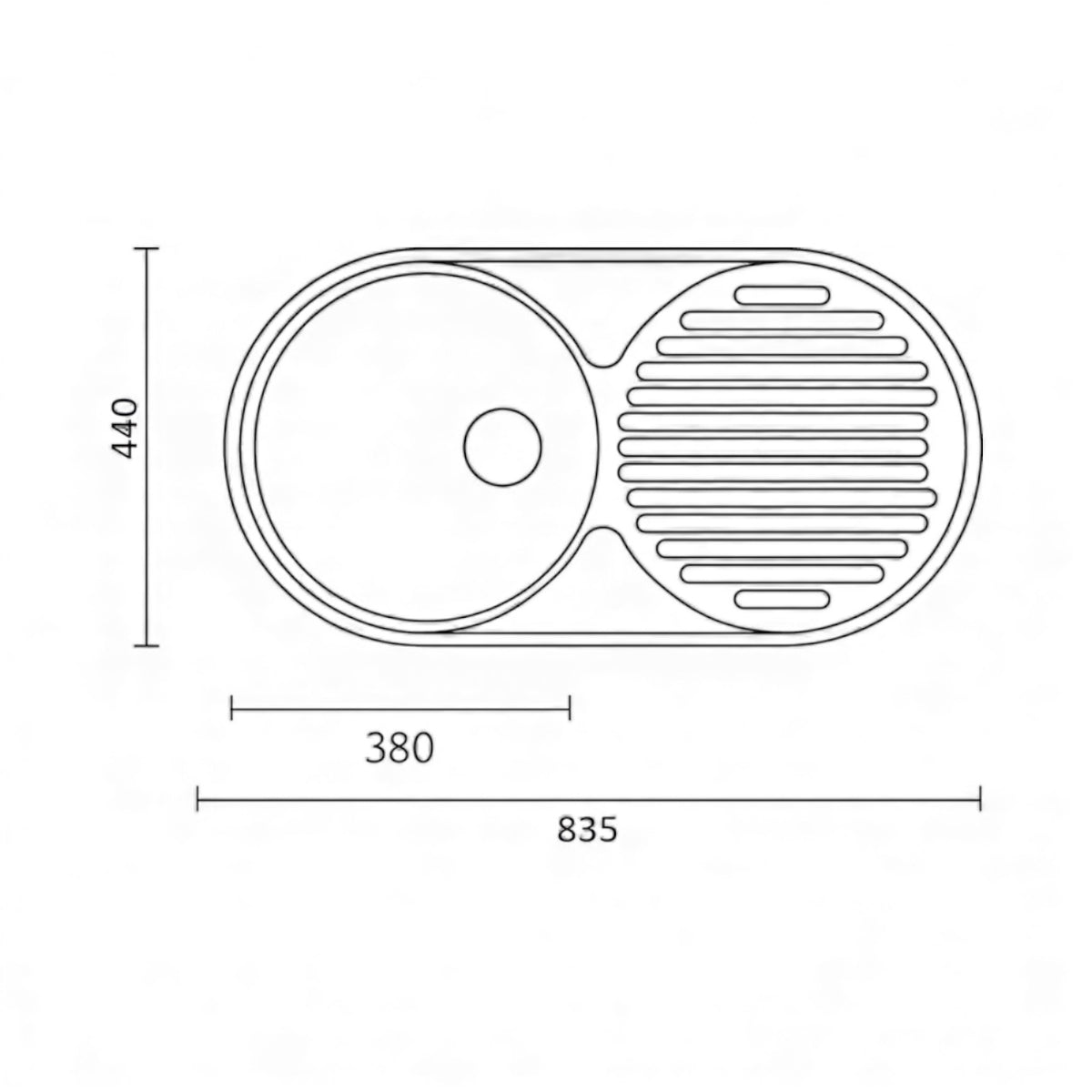 Évier Inox BANKA M7045 85×45 cm – 1 Cuve Ronde + Égouttoir