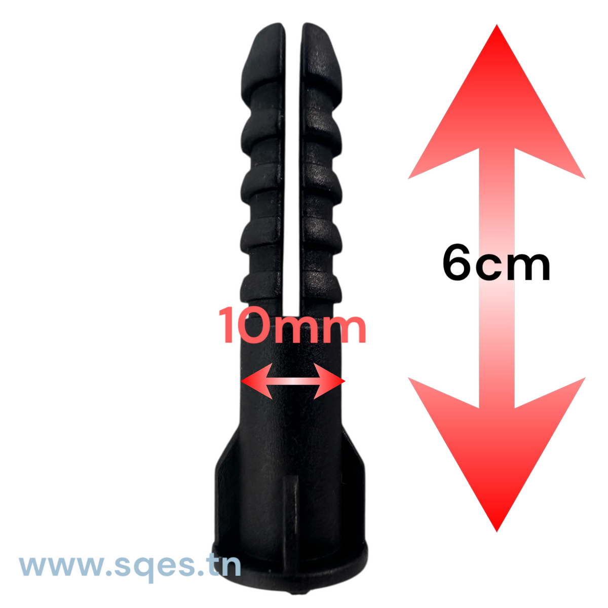 Cheville Plastique Noire en PEHD – Résistance Renforcée et Finition Discrète 10mm