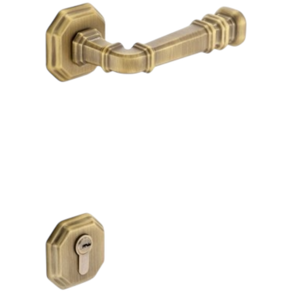 Poignées de porte à rosace carré - Bronze - Gt ( 2pcs ) - SQES
