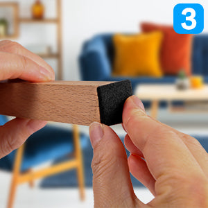 Patin Feutre Adhésif 32X32mm Marron Pack 6pcs Antidérapant SQES