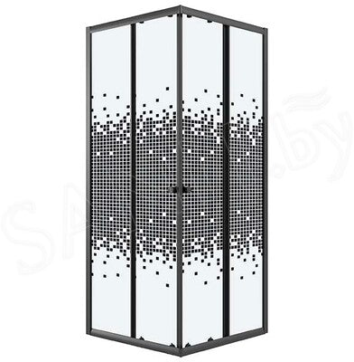 Cabine de douche carré 90/90/190 Noir