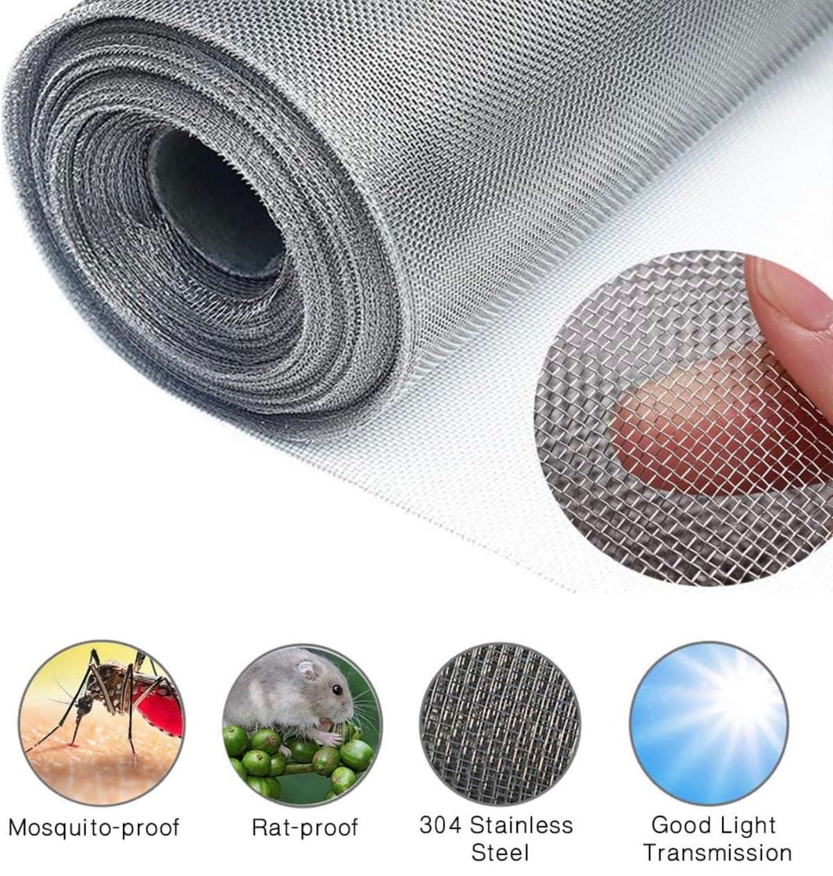Moustiquaire acier Inoxydable 150x120cm Premium