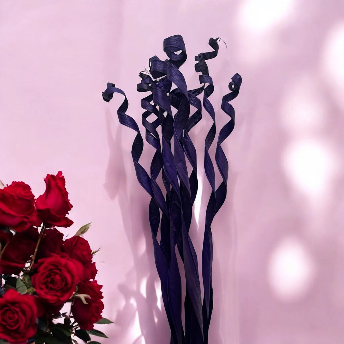 Palme bouclé pour decoration interieur 1,5m mauve 10branches - SQES