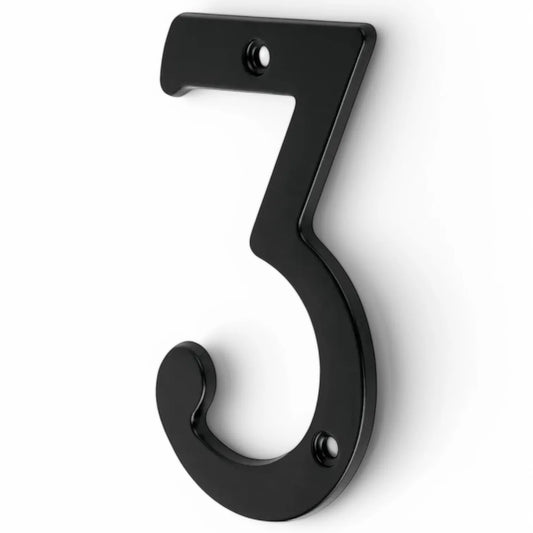 Numéro 3 de maison en plastique Noir - SQES