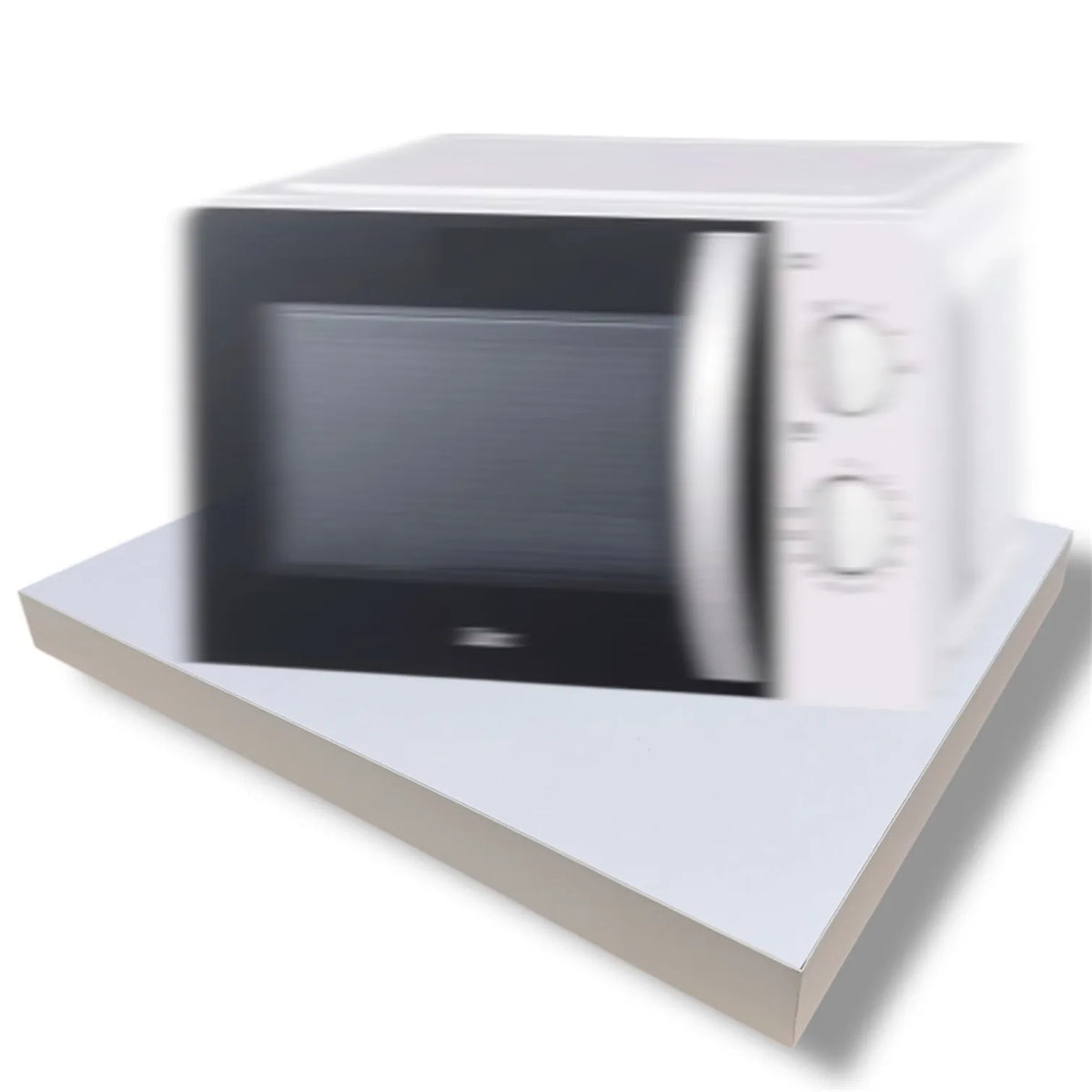 Support micro-ondes flottant avec fixation invisible 50cm/40cm/4cm bois stratifié blanc - SQES