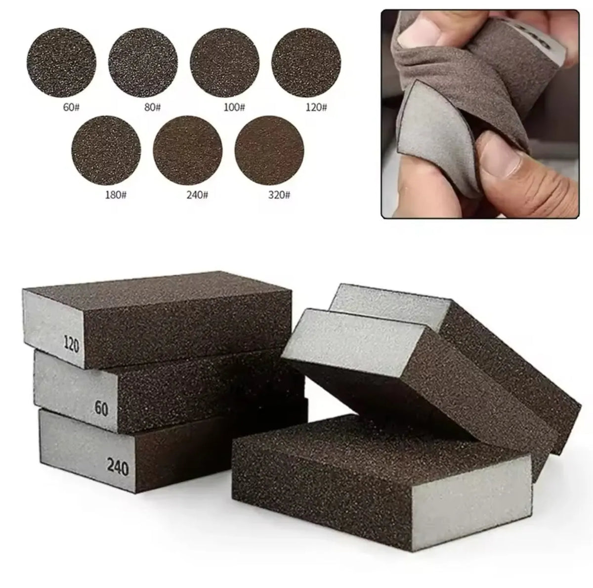Éponge abrasif de ponçage (lot 6pcs) - SQES