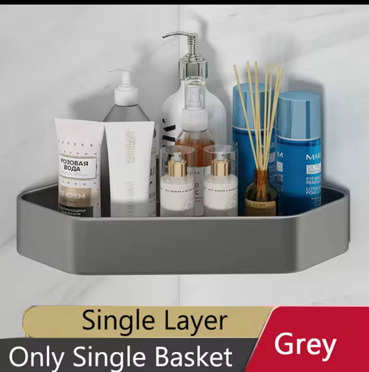 Étagère à angle en aluminium gris pour douche 🚿