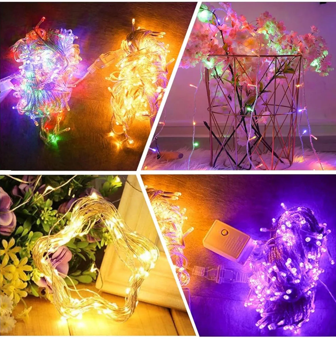 Guirlande lumineuse décoratif - Kit 100 LED multicolore - RGB- 10M - SQES
