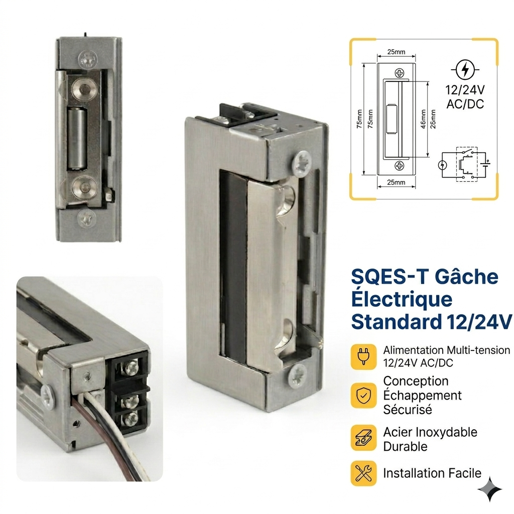 Gâche électrique Inox 12/24V RF1720 – JIS