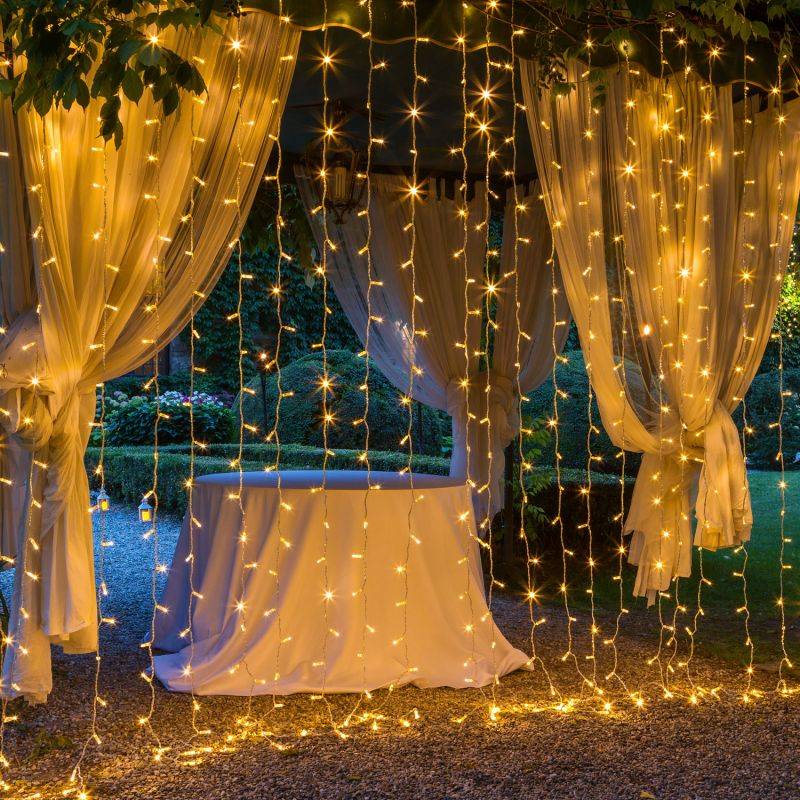 Rideau lumineux Hauteur 3M LED lumière jaune