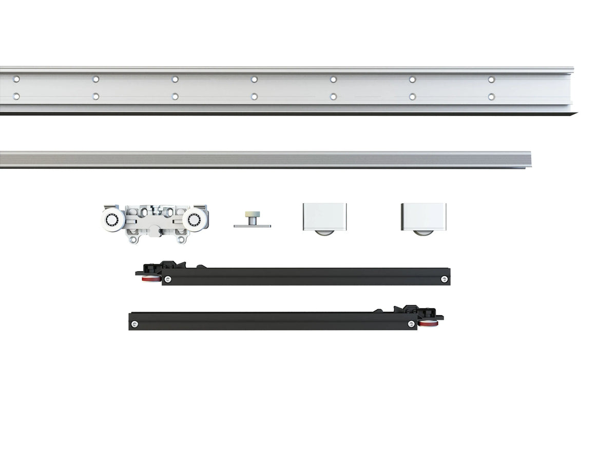 KIT Rail Porte Coulissante Invisible - Système Discret 180kg 40-50mm 1.5M