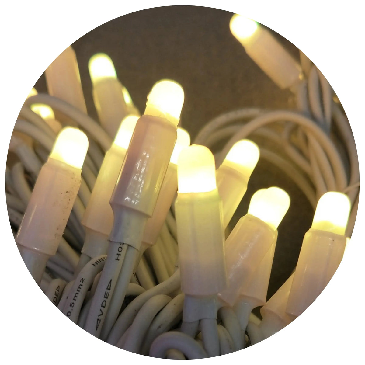 Guirlande lumineuse LED d'extérieur étanche IP65, avec fil en caoutchouc blanc WW 10m, 100led - SQES
